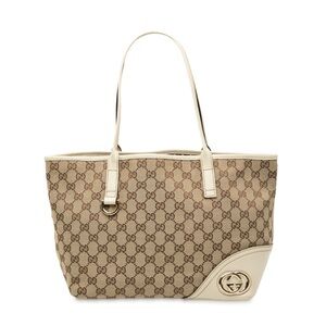 Gucci New Britt Canvas Coated Monogram Tote